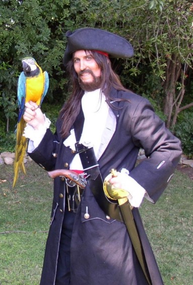 pirate with parrot  for party or event